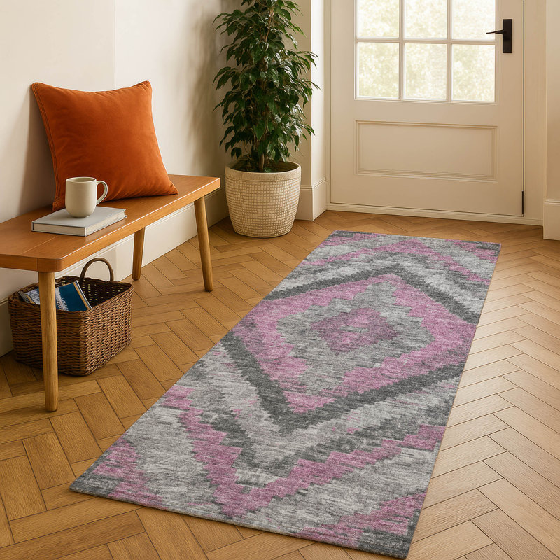 Premium Machine Washable Jakiyra AMF1890 Aztec Rug, Runner 2'3" x 7'6"