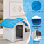 Niche pour chien en plastique bleu 28 po