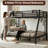 Twin Over Full Metal Bunk Bed with Charging Station, LED and Noise-Reducing Design