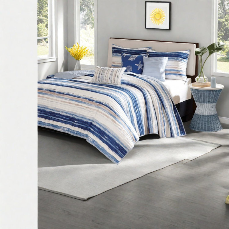 Comfortable Cotton Bedding Sets, Modern Blue Design, For Home