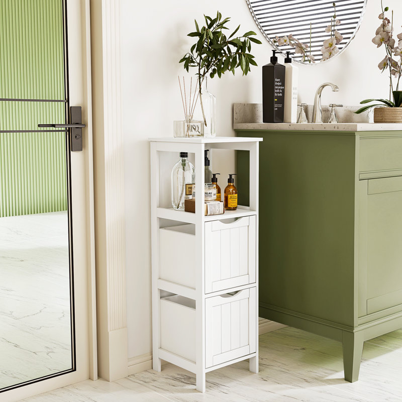 Armoire de salle de bain autoportante Piuesh, Blanc