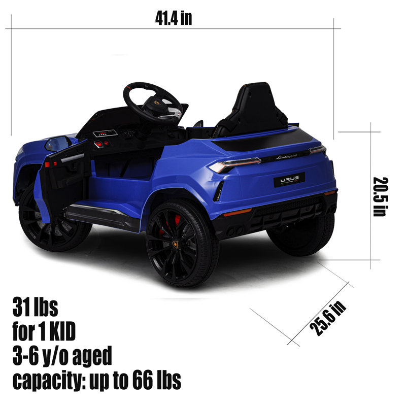 Blue 12V Lamborghini Urus Kids Ride-On Car with Remote Control