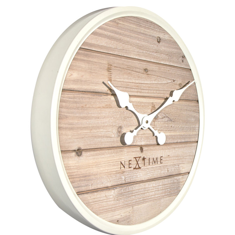 Horloge murale à planches 21,75", Bois naturel