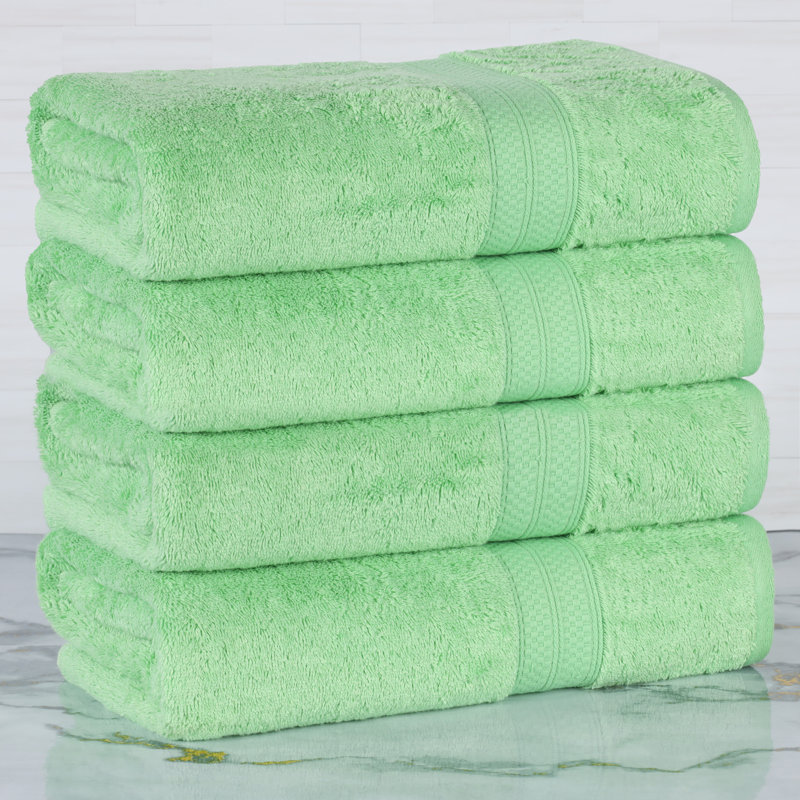 Spring Green Bamboo Cotton Blend 4-Piece Bath Towel Set