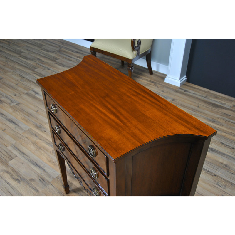 Desserte 3 tiroirs large en bois d’acajou 36" Brookville