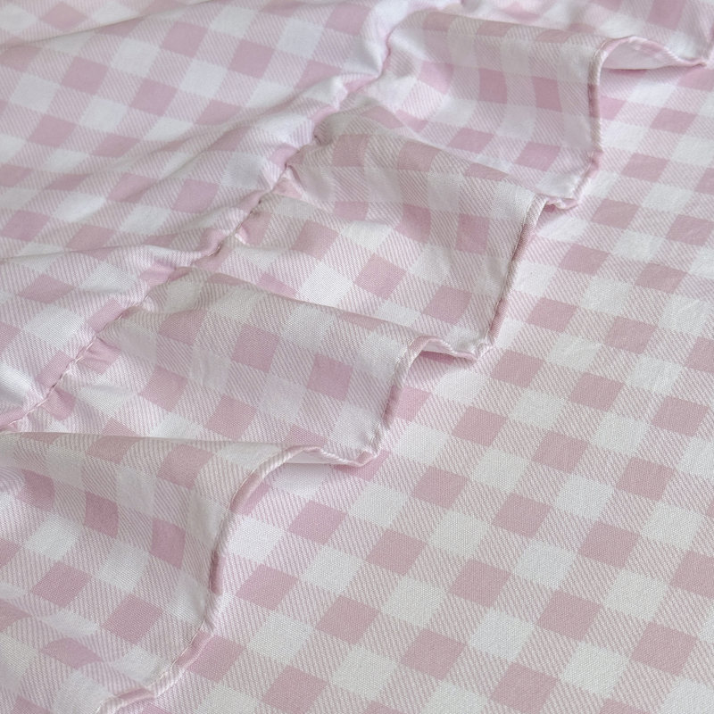 Ensemble de draps Gingham Ruffle, Très grand lit, Vichy rose