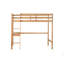 Lit mezzanine simple haut, lit mezzanine en bois d'hévéa avec barrière de sécurité-500378458