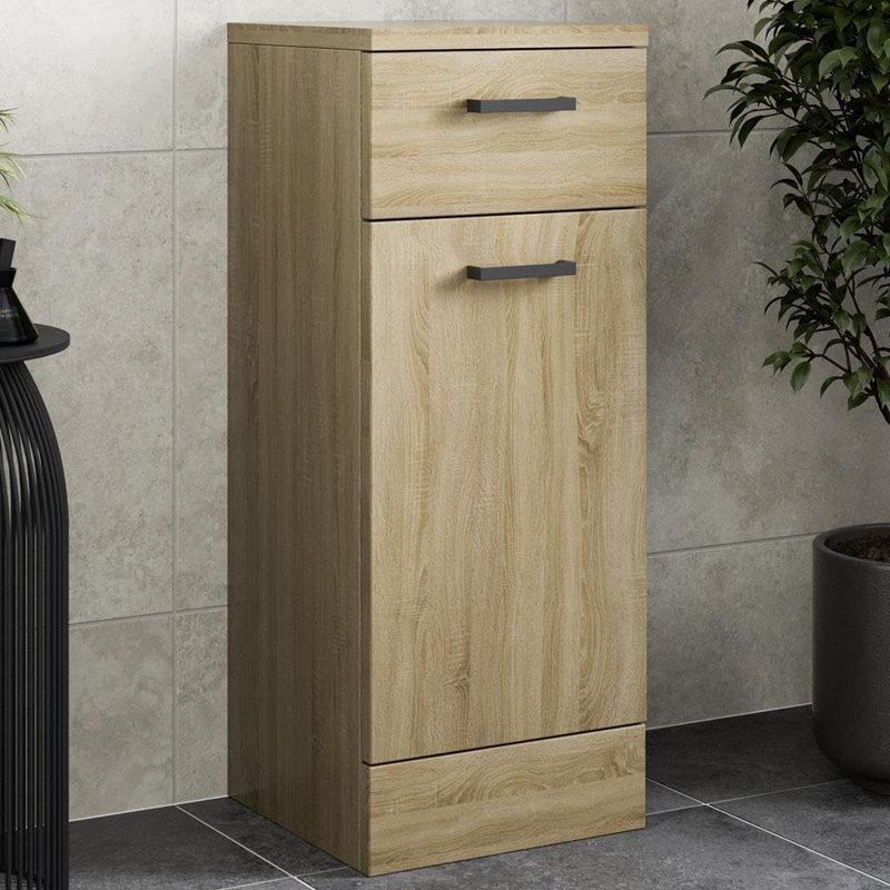 Wood Cabinet Laundry Hamper, Natural/Black