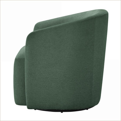 Ardena Sage Green 360-Degree Swivel Barrel Accent Chair, Upholstered Chair Seating for Adults