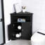Armoire de coin de salle de bain avec portes et tablette ouverte-87462077
