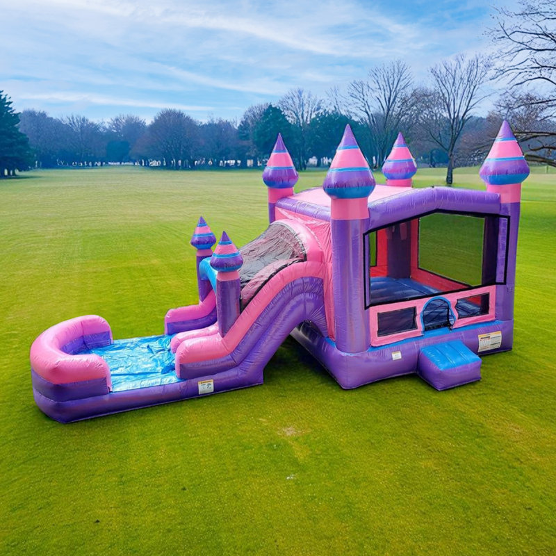 Jeu gonflable et toboggan gonflable de qualité commerciale JumpOrange Purplish Castle (avec souffleur)