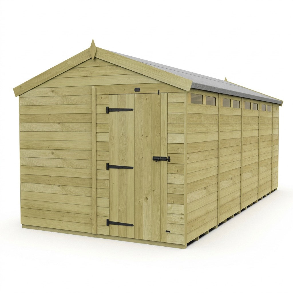 Total Sheds 8ft x 18ft Security Apex Shed - Heavy-Duty Hasp Staple Anti-Tamper - Pressure Treated Timber - UK Manufactured