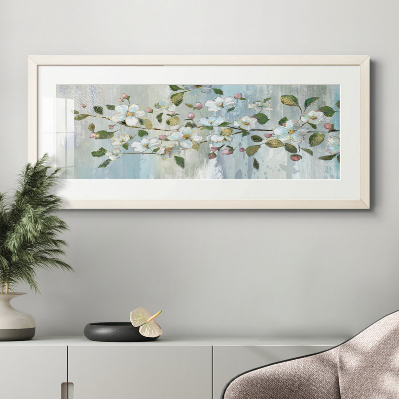 " Painterly Blossoms ", White