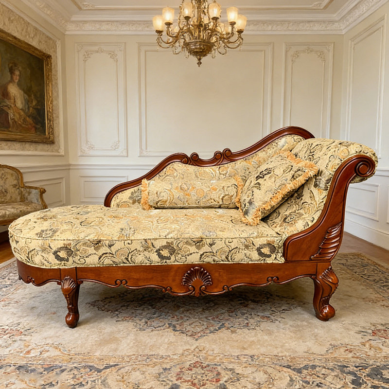 Fauteuil impérial en bois massif de style brun 74,8 po