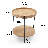 Stylish and Modern Veneer Finish Steel Legs Round End Table with Storage Shelf-1140744768