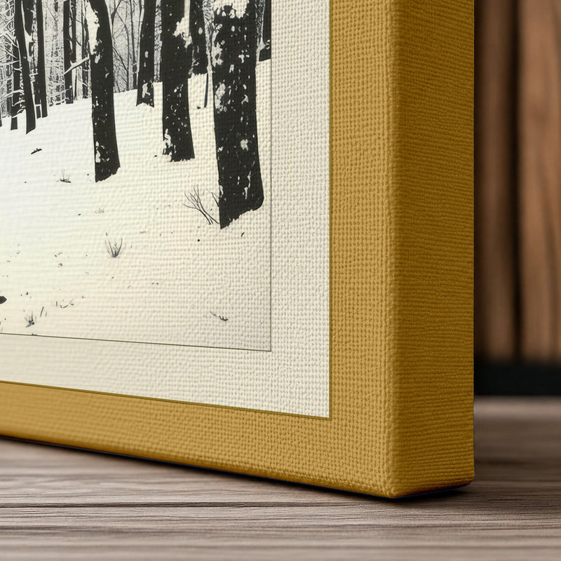 Winter Pathway Scandinavian - Wrapped Canvas, 18x12 - 45.7 x 30.5 cm, Ochre Border
