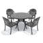 Ensemble de 5 meubles de patio en fonte d'aluminium avec coussins rouges-692106750