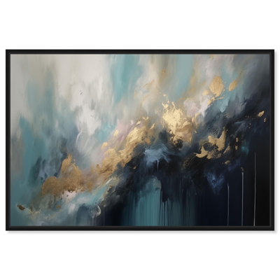 Décoration murale dorée Golden Cloudscape I par Art Remedy, cadre noir, 36 x 24
