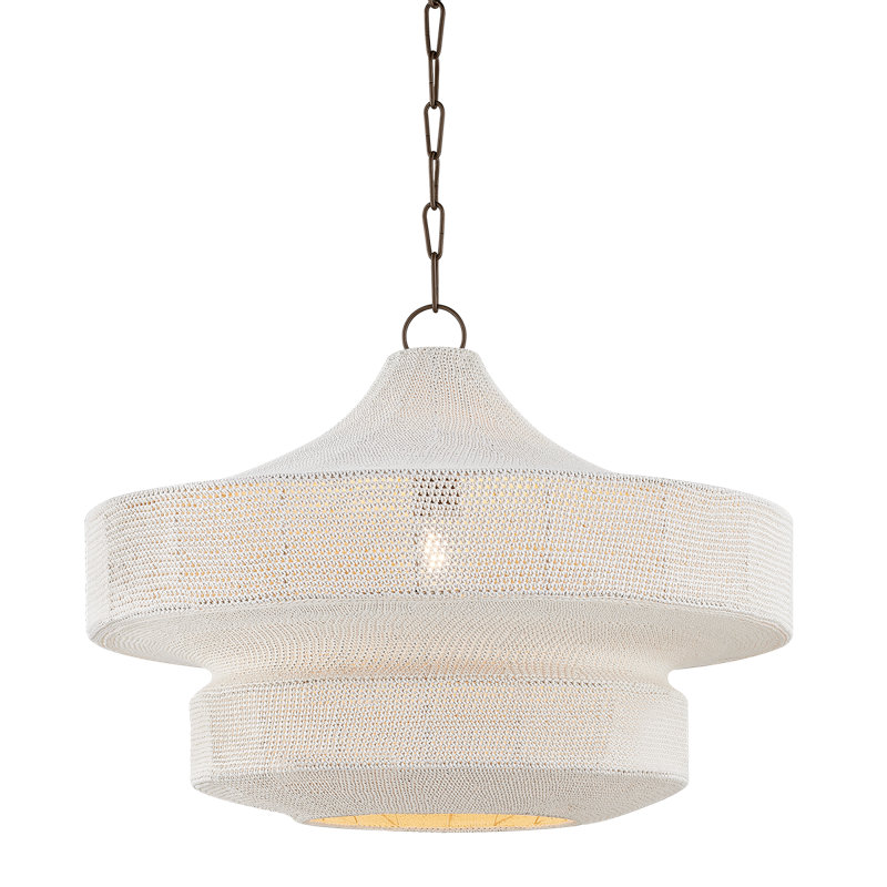 Thurso 30" 1-Light Hand-Woven Woven Drum Pendant by Chandler McLellan for Troy Lighting