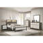 Commode 6 tiroirs bicolore grise et beige 1pc avec poignées en métal pour un rangement pratique au chevet