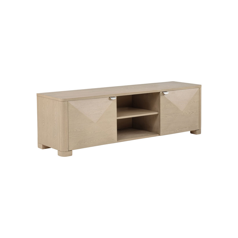 Meuble télé transitionnel 71,15 po, jaune, Light Elm