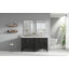 Ensemble de meuble-lavabo 60 po avec lavabo double, lavabo en céramique, portes à fermeture en douceur avec tablette, tiroir de rangement-126271313