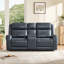 Canapé inclinable électrique 2 places en cuir véritable avec repose-tête et console-119399919