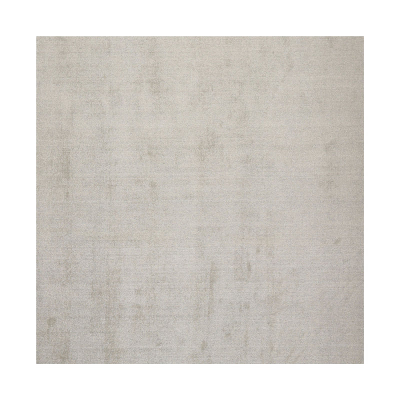 Tapis multicolore en laine touffeté à la main gris Mossy, Carré 6 pi