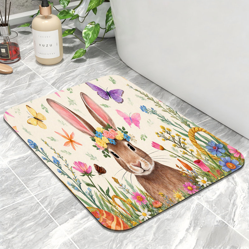 Tapis de salle de bain à motif de couronne lunatique et antidérapant 24 x 36