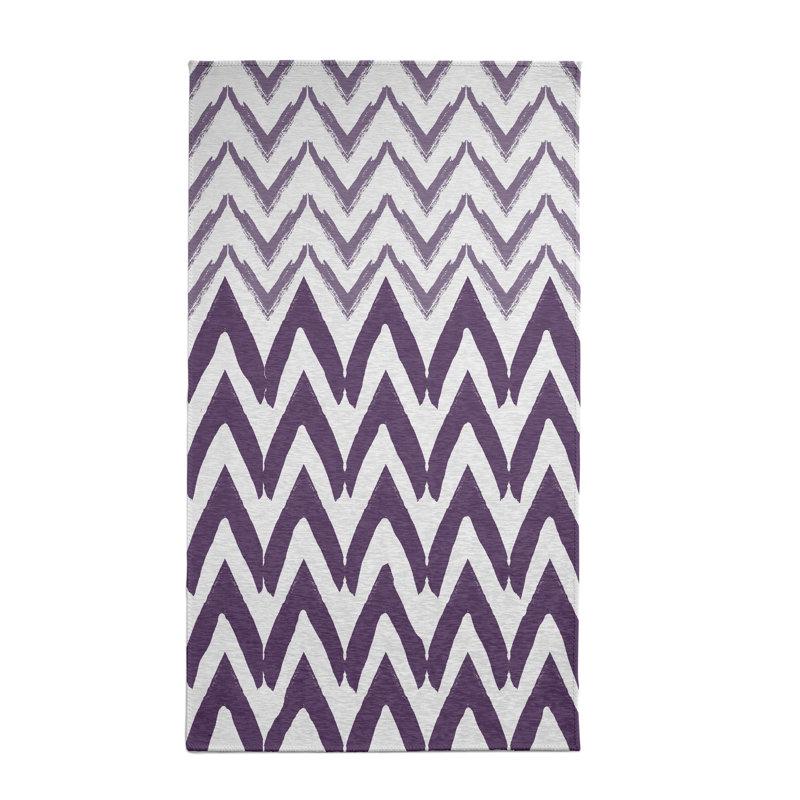 Chevron mauve Tapis décoratif, Rectangle 4 pi x 6 pi