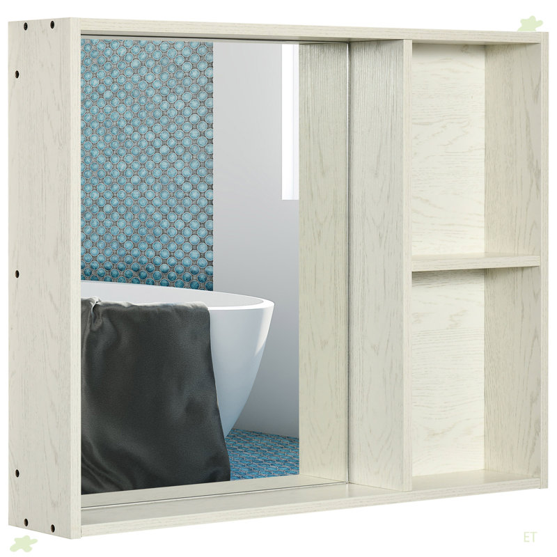 Armoire à pharmacie de salle de bain avec miroir, H 25,63 po x l 31,63 po x P 5,92 po