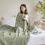 Couverture vert sauge de qualité supérieure, mélange de coton et de bambou, décoration intérieure confortable