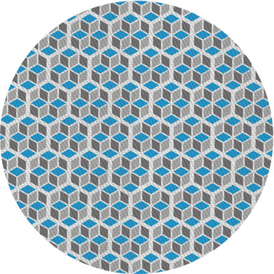 Tapis gris/bleu ciel à motifs