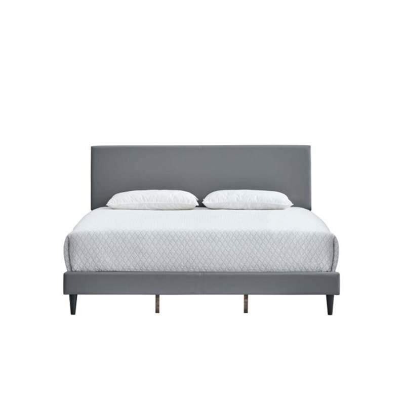 Lit Baron (matelas non inclus), Gris clair, Grand lit