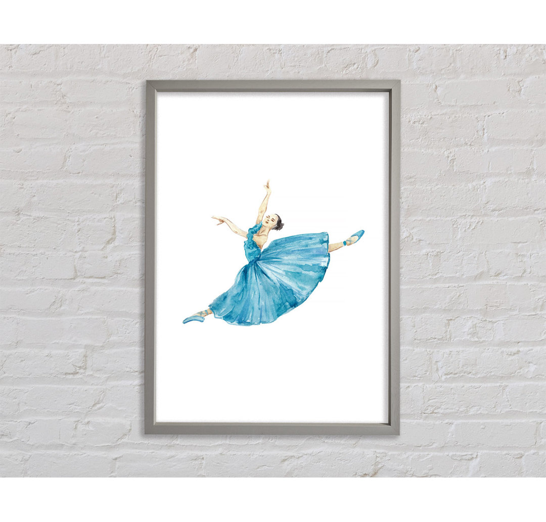 Blaue Ballerina 6 - Einzelner Bilderrahmen Kunstdrucke auf Leinwand