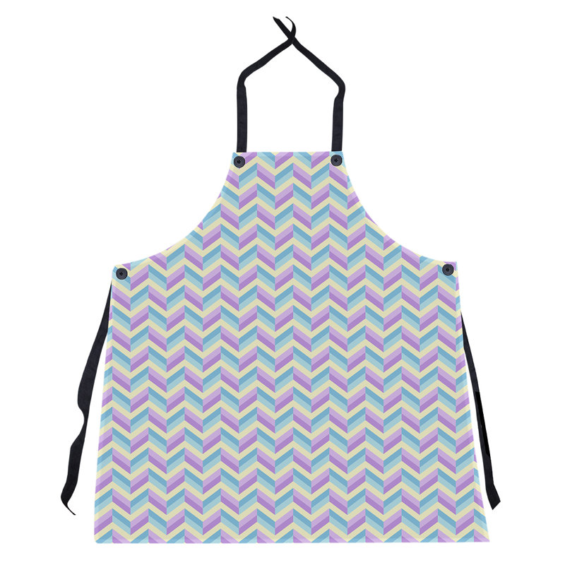 Tablier à chevrons, Bleu / Mauve
