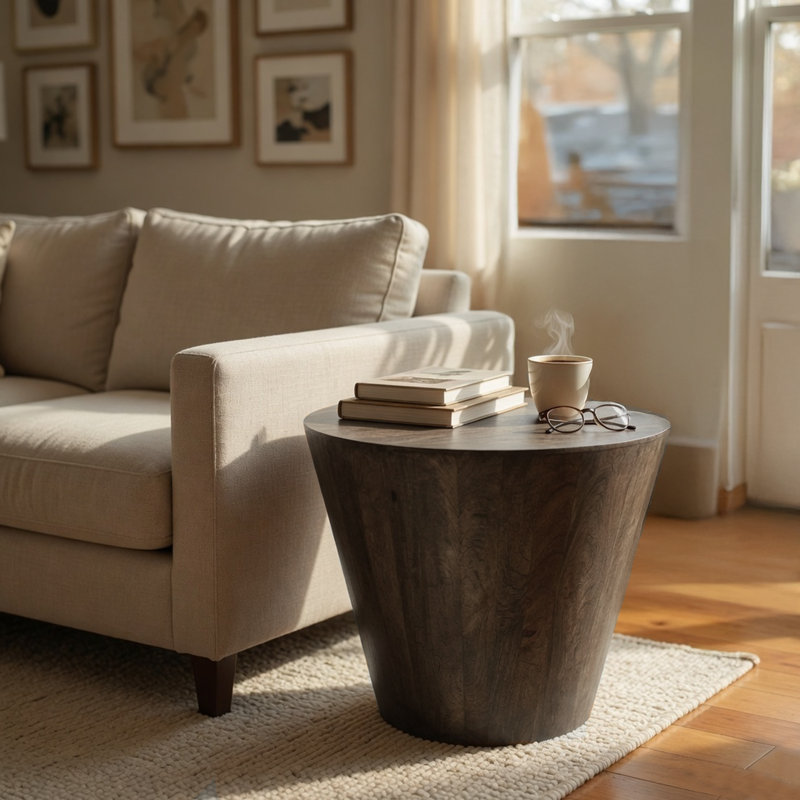 Breion Solid Wood End Table