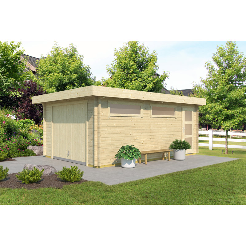 Lasita Canberra 18 x 12 Ft. Premium Garage Log Cabin With Hörmann Garage Door (44mm)