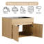 Meuble-lavabo mural moderne en bois massif avec lavabo en acier inoxydable 28 po Modern