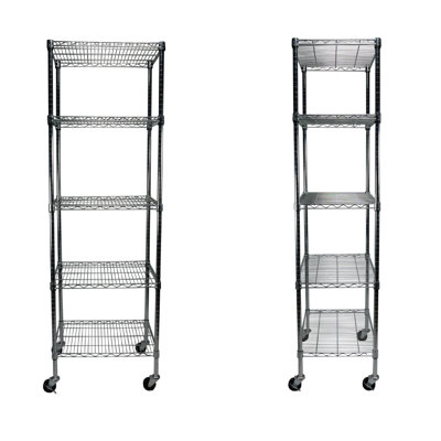 Probolinggo 24'' W Metal Height -Adjustable Shelving Unit with Wheels