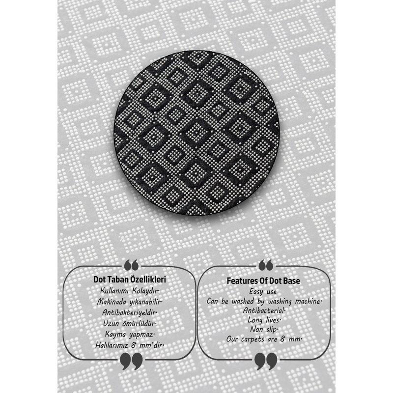 Tapis noir / gris Mccardle, Rectangle 6 pi 7 po x 9 pi 6 po