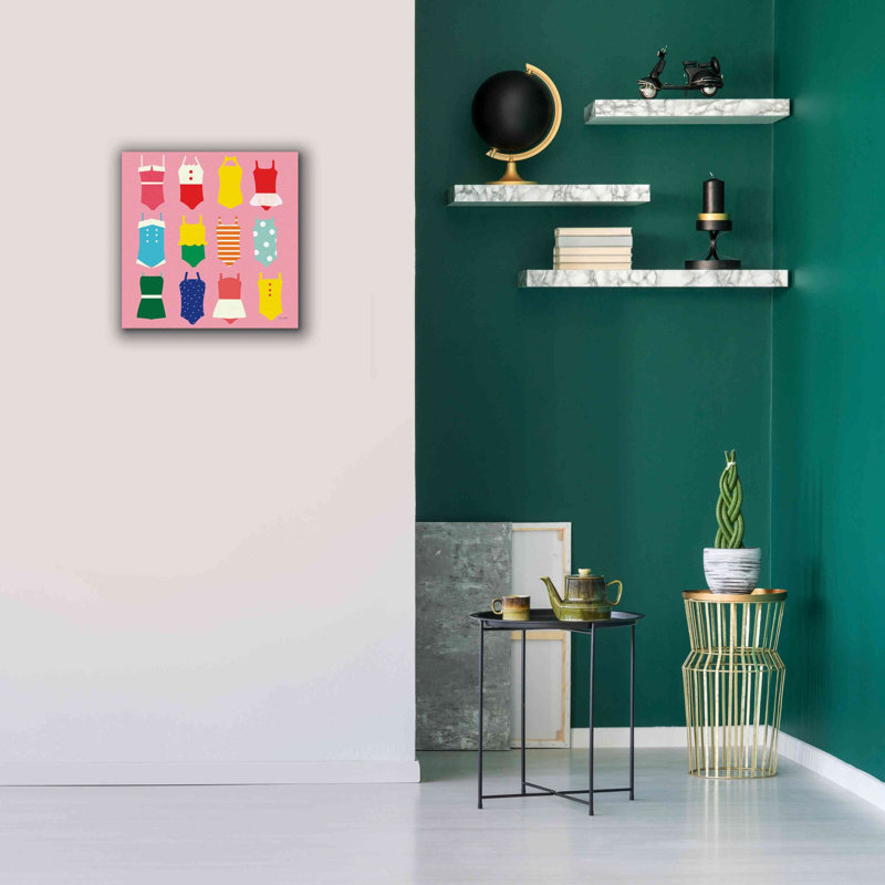 «Bathing Suits Galore» par Ann Kelle Designs, art mural sur toile, H 18 po x l 18 po x P 0,75 po