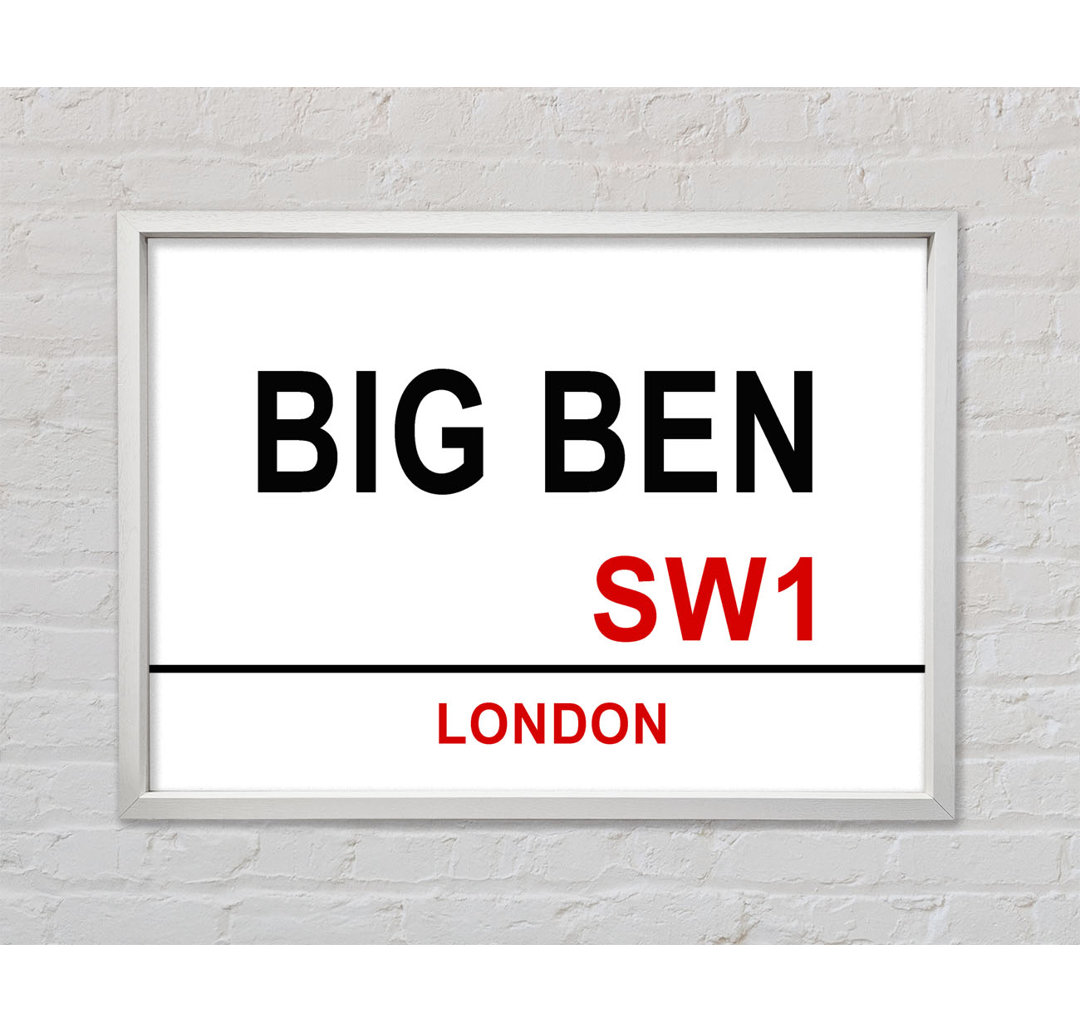 Big Ben Signs - Einzelbildrahmen Typografie auf Leinwand