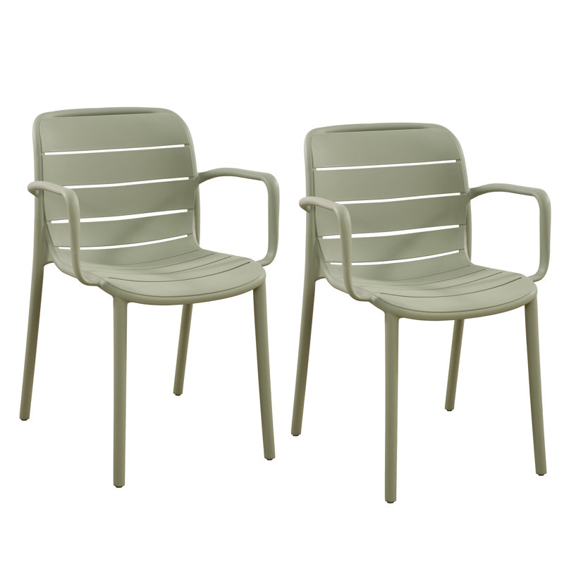 Fauteuils empilables Patioflare, vert, paquet de 2, Vert