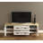 American Traditional TV Stand, Cream & Oak, 71.2 x 24.3 x 17.4 inches | 100% Melamine Coated Particle Board & MDF, Features Metal Handles & Numerous Shelves | Wall-Mountable Design for Stylish Storage Solutions