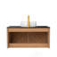 Meuble-lavabo mural avec lavabo, plateau en pierre frittée, lavabo en céramique blanche, armoire à grain de bois pour salle de bain moderne-1294457384