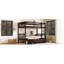 Lit superposé simple en bois d'hévéa avec 2 tiroirs, convertible en 2 lits simples, lit superposé simple avec échelle et garde-corps de sécurité, espresso-254750124