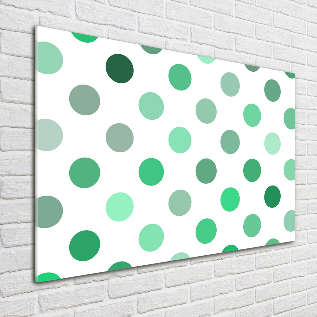 Glasbild Green Dots