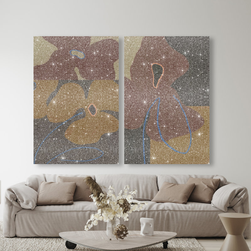 Moody Flowers Set Set by Oliver Gal, 54" H x 36" W, Gallery Wrapped