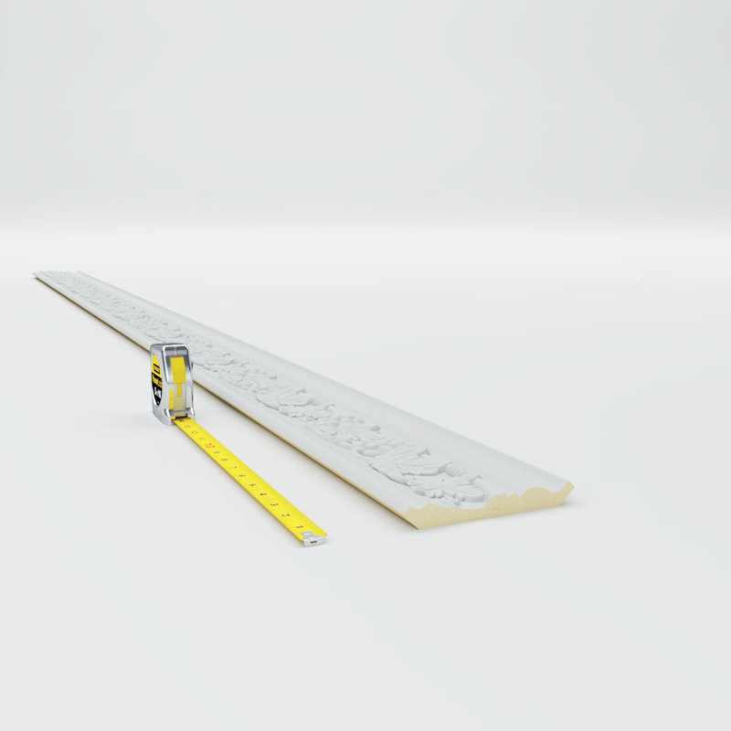 Endurathane Grape Bunch Crown Moulding, 3 7/8"H x 3 7/8"P x 5 1/2"F x 94 1/2"L, (10 5/8" Repeat), Factory Primed